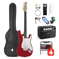 🎸[H-S-S pickups] Donner electric guitar has two classic Single-coil pickups and one power 203S Humbucker pickup. 5 ways pickup switches and 2-tone & Volume controls for choosing. Suitable for both beginners and professionals. H-S-S pickups are not ju...