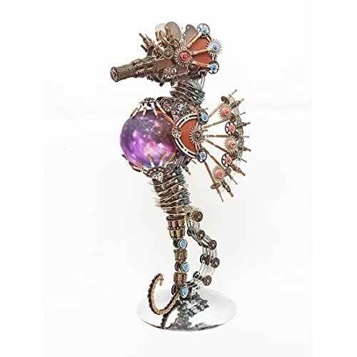 Puzzle 3D metalu, model konika morskiego, planeta lampą, zestaw samodzielnego montażu, zestaw budowy mechanicznej, steampunk, metalowy model zwierzęcia, układanka, ozdoba biurko
