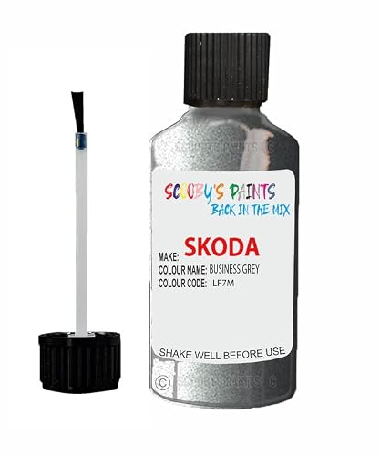 Scoobys Paints Back In The Mix Business Grey Touch Up Paint For Skoda Karoq Lf7m 2015-2020 30Ml Bottle Brush Scratch Stone Chip Repair Pen