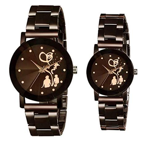 Kiarvi Gallery Black Dial Lover Couple Combo Analogueue Mens And Womens Watch (Black Dial, Black Colored Strap) (Pack Of 2) (B084GZ2QC7) Amazon Price History, Amazon Price Tracker