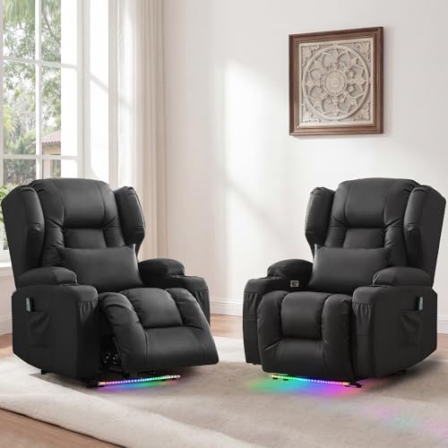 Sillón No reclinable Cuero sintético Negro miniatura 1