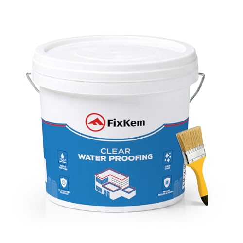 Image of Clear Waterproofing 4L Transparent Glue for Roof Leakage Crack Seal Agent Roof Water Leakage Solution Waterproof Glue Waterproofing for Wall, Tile and Pipes with brush