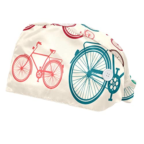 Casquette pour hommes femmes anti-gouttes - Chapeaux de travail hygiéniques à motif vélo vintage