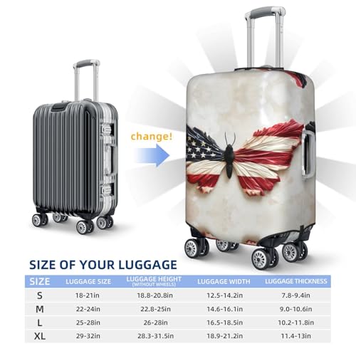 American Flag Butterfly Wall Travel Luggage Covers - Elasticity Suitcase Covers Protector for Luggage 18-32 Inch2