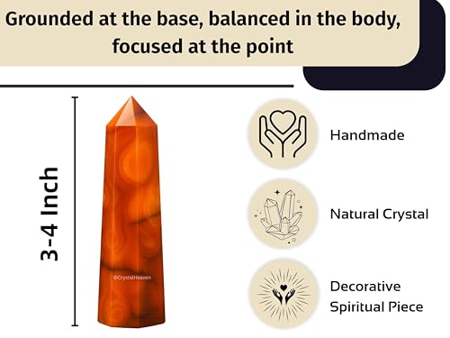 Image of Carnelian Crystal Tower Obelisk Point For Chakra