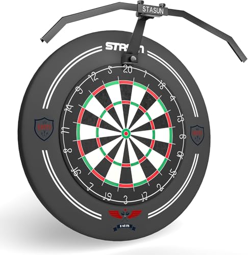 STASUN Foldable LED Dartboard Light Adjustable Dart Board Lighting System with Dimmable Brightness & Angle Control Glare-Free Light for Home Bars Game Rooms & Full Board Visibility