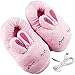 SXFYMWY Pantoufles chauffantes pour Hommes et Femmes, 1 Paire de Chaussons Chauffants électriques USB, Chauffe-Pieds, Chaussures en Peluche chauffantes avec Lapin Mignon pour Les Pieds