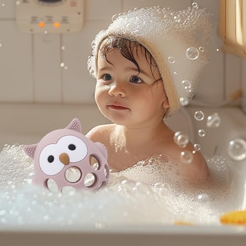 Image of Baby High Chair Suction Toys Teething Chew - Baby Teething Table Toys Silicone Teethers, Food Grade Silicon for 6 12 18 Months (Pink)