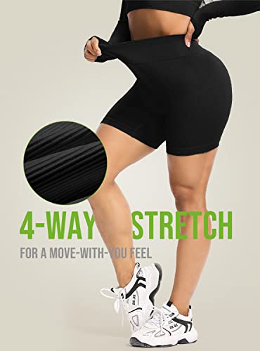 Tranxphit High Waisted Shorts, Biker Shorts Booty Compression Streachy Polyester Retro Summer Beach Breathable Leisure Yoga Pants For Lounge Track Volleyball Hiking Cycling Work Bicycle - Black S #TOP2