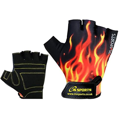 3S Sports CHILDREN KIDS BOYS GIRLS CYCLING PADDED GLOVES BMX BIKE CYCLE BICYCLE GLOVES FLAME (XS) Cover