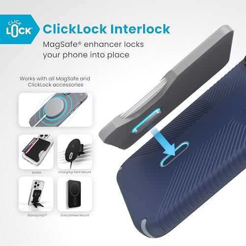 Image of Speck Black iPhone 16 Pro Case MagSafe - Slim Phone Case iPhone 16 Pro - iPhone 16 Pro Phone Case - Presidio 2 Grip - Black /Slate