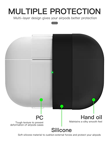 Liquid Silicone Case For Airpods Pro 2, Triple Layer Hybrid Protective Hard Case Shockproof Cover Compatible With Airpods Pro 2Nd Generation(Black) #TOP1