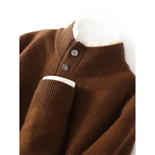Mens Percent 100 Percent Cashmere Pullover Thick Warm Fake 2 PCS Sweater Winter Casual Knitwear Jumper Tops4