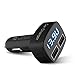 Car Charger - JEBSENS - 4in1 3.1A Fast Dual USB Car Phone Charger, Voltage Meter Monitor USB Car Charger for Smartphone with Blue LED Voltage Amps and Internal Temperature(Fahrenheit) Display - 15W