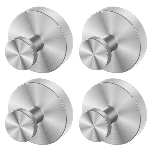 4 Piezas toalleros sin taladrar, Gancho de Ventosa para Cocina y baño, toallero Reutilizable con Ventosa, Gancho de Pared, Gancho Fuerte, Gancho Multifuncional para Albornoz, Gancho para Abrigo,