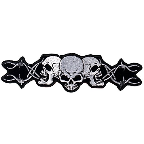 Patch écusson Biker Skull barbelé Blouson Veste et Gilet Biker (Petit modèle)