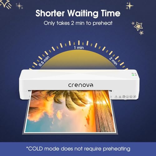 image for Crenova Laminator Machine with 10 Laminating Sheets, A4 Laminating Mac