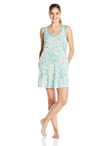Munki Munki Women's Tank Dress with Side Pockets and Shirttail Hem