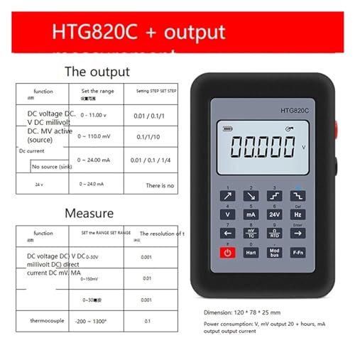 Process Calibrator, Color LCD with Frequency Thermocouple 0-10V 4-20MA Generator Function