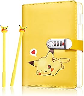 Diary with Lock for Girls & Boys,Kids Journal Notebook,PU Leather Journal Notebook,Lined Password Locking Personal Planner Secret Organizer Gift for Girls Women Daughter,Size A5 (Yellow)