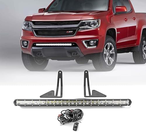 32'' 150W LED Light Bar Hidden Bumper Mount Bracket Compatible with Chevrolet Colorado Fit GMC Canyon 4WD/2WD 2015-2022