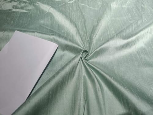 Tissu Dupioni pure soie vert pastel 137,2 cm texturé pour éviter l'effet synthétique