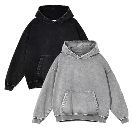 Oversized Hoodie for Men Trendy Acid Washed Sweatshirt Vintage Unisex Streetwear Hoddies Pullover Hoddie