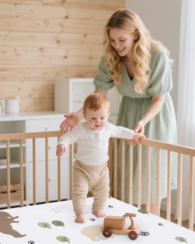 Image of lasoftan Pack and Play Mattress - 38 inch x 26 inch Soft Breathable Portable Mattres Waterproof & Washable Perfectly fits Pack n Play