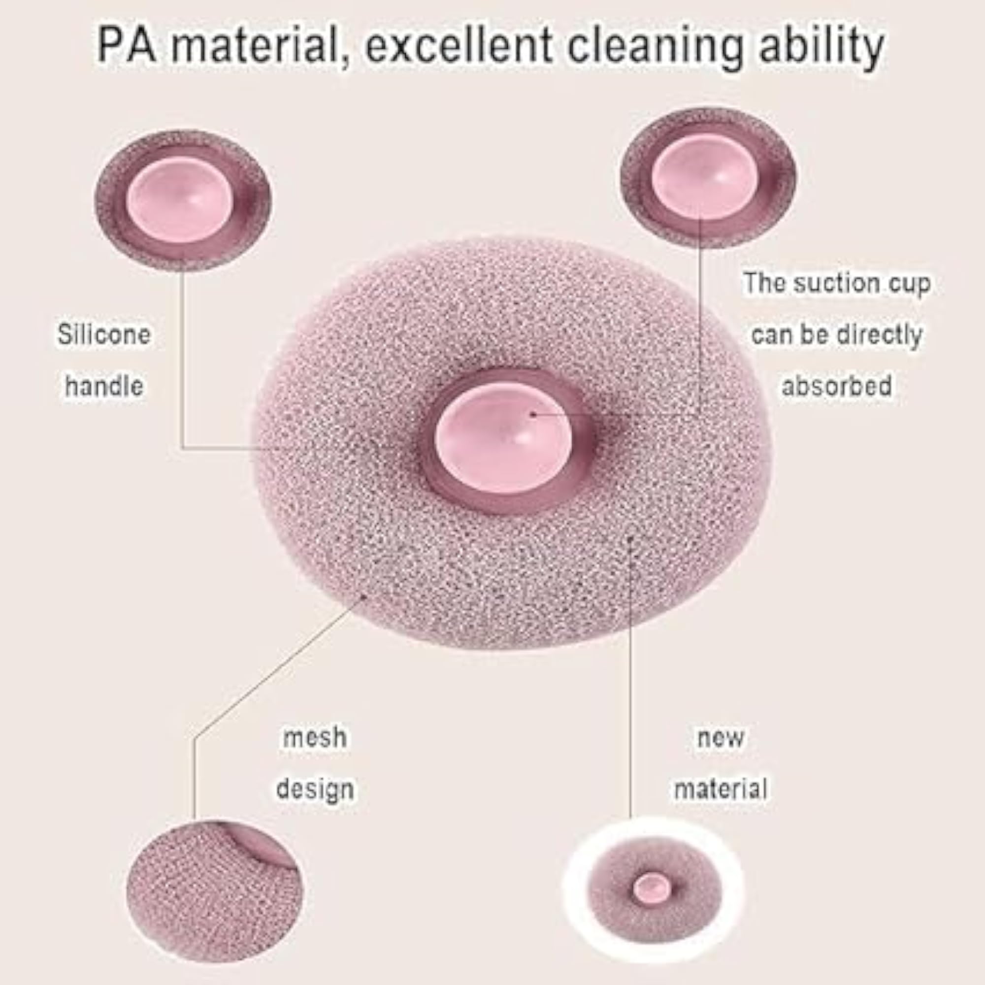 Suction Cup Super Soft Bath Sponge for Deep Cleansing