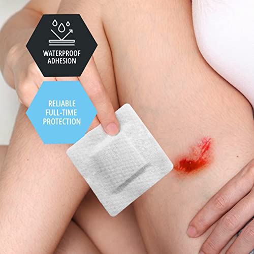 Medpride 6'' X 6'' Foam Wound Dressing (10-Count) Sterile, Waterproof Silicone Adhesive Border | Home Or Emergency Healing Support | Partial Or Shallow Drainage Coverage | Gentle #TOP3