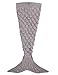Handcrafted Knitting Woolen Mermaid Tail Blanket Sofa Blanket Soft Rug Sleeping Bag for Toddler (3-4 Years) - (40.5" x 29", Grey)