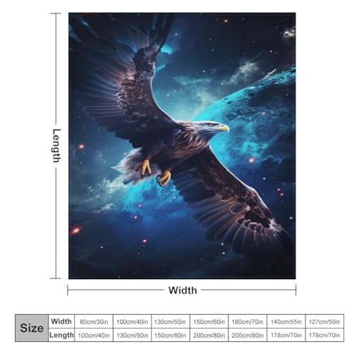 Couverture Légère Polaire Aigle 3D Flannel - Linge de Lit Douillet 180x200 - 6