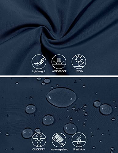 Little Donkey Andy Men’s Lightweight Breathable Running Golf Windbreaker Jacket Full Zip Windproof Water Repellent Upf50+ Navy Xl #TOP3