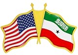 USA and Somaliland Crossed Flag Lapel Pin | American Somalilander National Friendship Souvenir Gifts for Men & Women | US Somaliland Double Flag Patriotic Pins for Hat, Tie, and Backpack (1pc)
