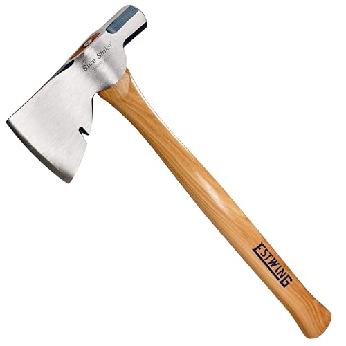 ESTWING Riggers Axe - 16 Framing Hammer with Axe with Smooth Face & Hickory Handle - MRWR