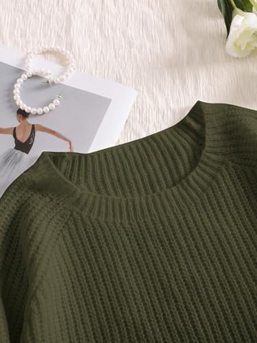 Image of SHENHE Women's Plus Size Sweaters Bow Cutout Crewneck Long Raglan Sleeve Knit Tops Chunky Sweaters