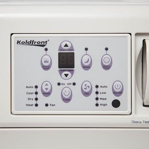 Close-up of the Koldfront WAC18001W control panel