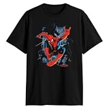 Marvel Spider-Man Brand New Day Shadow Web Dynamic Action Pose Silhouette Adult T-Shirt(Black,X-Large)