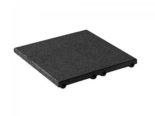 Tapis de protection anti-chute - 500 x 500 x 45 mm - Hauteur de chute jusqu'à 1,50 m - En granulés de caoutchouc - Noir Cover