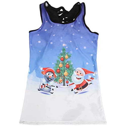 KESYOO Natal Mulheres Regatas Correndo Colete Sem Mangas Camisetas Ioga Camiseta Regata Treino Racer