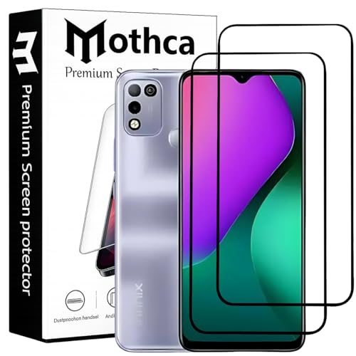 Image of Mothca Military-Grade Tempered Glass Screen Protector Compatible for Infinix Hot 10 Play with Edge to Edge Coverage - Case Friendly, Anti-Scratch & Bubble-Free Installation Kit (Pack of 2)