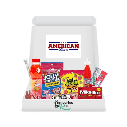 RARE REDS! - American Candy Hamper - Assortment of Exotic Red American Sweets Packaged in A Retro Gift Hamper - Includes Candy Brands Loved Worldwide!