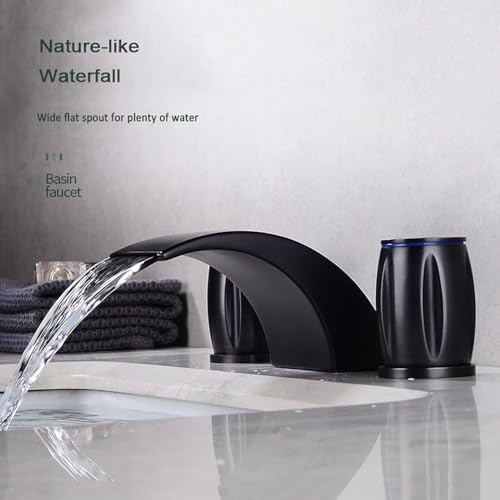Robinet cascade or pour vasque de salle de bain chic à double commande - 4