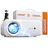 Mini Projector, Bluetooth Portable Projector 13000 Lux Full HD 1080P, iZEEKER Home Theater Movie Projector Compatible with iOS/Android/Tablet/PC/TV Stick/USB (Tripod included)