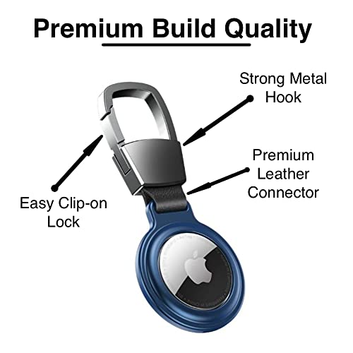 Image of AirTag Keychain Holder with Metallic Case Compatible with Apple Airtag with Antitheft Magnetic Lock | Light Weight (Purple)