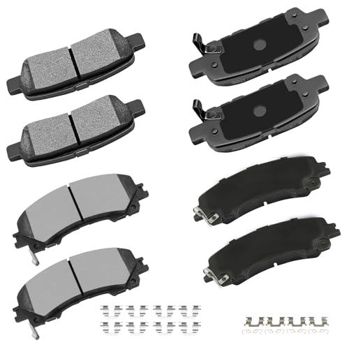 Image of cciyu D905 D1736 Brake Pads w /Hardware Front Rear Disc Brake Pad Set