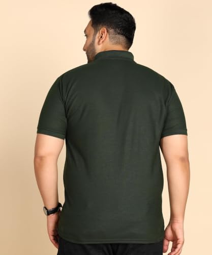 Image of INKKR Plus Size Solid Men's Polo Neck T-Shirt