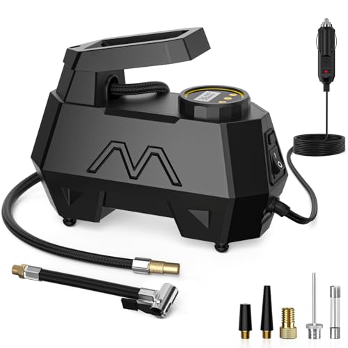Compressore d'Aria Portatile per gonfiaggio Pneumatici, Pompa per Pneumatici Auto,