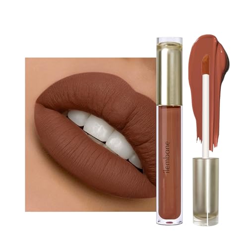 ilembane Brown Red Liquid Lipstick Matte Long Lasting Smudge-Proof, Non-Stick Cup, Transfer-Resistant Lip Color,Waterproof, Non-Transfer Formula (Graceful Glow)