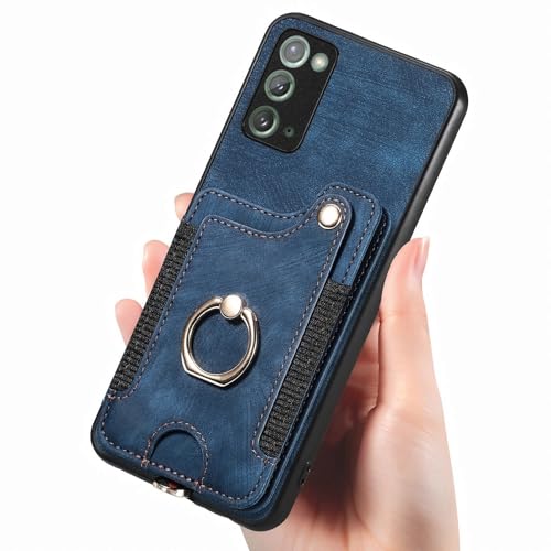 Étui Galaxy Note 20 bleu protège l'écran des chocs avec rangement cartes et dragonne